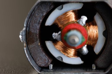 Oyuncak makro görünümünden sökülmüş Motor Rotor