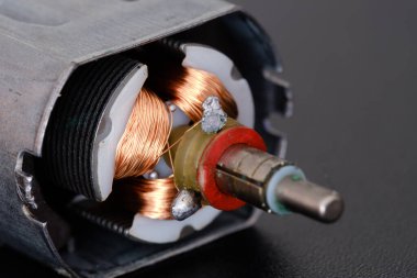Oyuncak makro görünümünden sökülmüş Motor Rotor