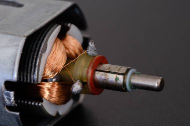 Oyuncak makro görünümünden sökülmüş Motor Rotor