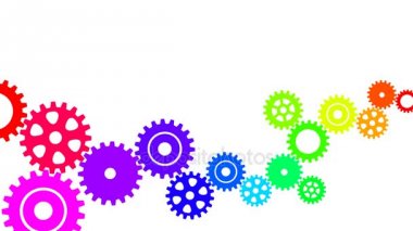 Cogwheels farklı boyutlarda ve renklerde döndürmek
