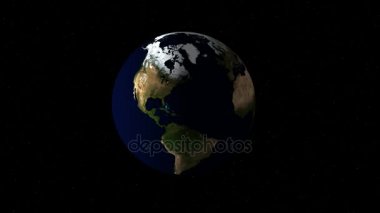 Dünya'ya dönüş gerçekçi harita 4k döngü 