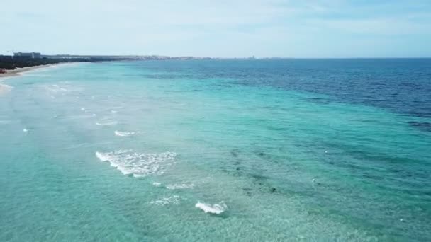 Spiaggia Del Salento Vista Aerea Vicino Gallipoli Italia — Video Stock