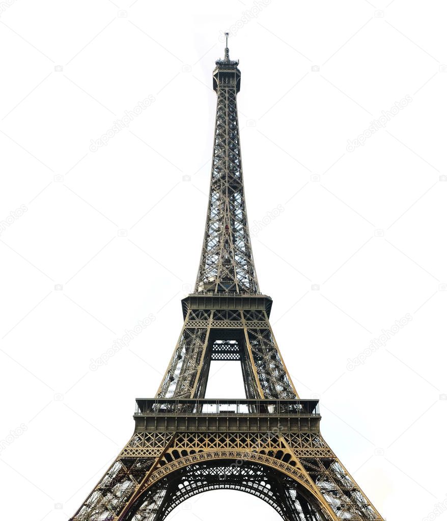 Eiffel Tower with white background
