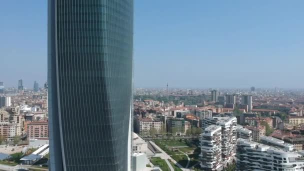 밀라노 밀라노 도시에서에서 라이프 지구의 빌딩의 조감도 — 비디오