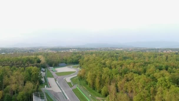 Monza Racetrack Flygfoto Sunset — Stockvideo