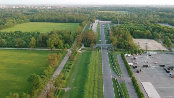 Pista Corrida Monza Itália Vista Aérea Drone — Vídeo de Stock