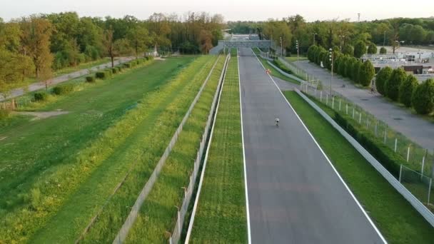 Monza Circuit Strzał Dron Zachodzie Słońca — Wideo stockowe
