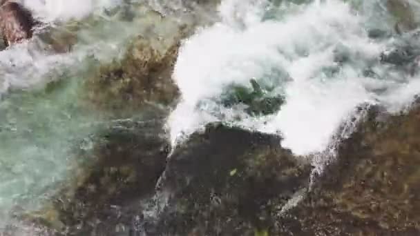 Cascata Montagna Vista Aerea Colpo Drone — Video Stock