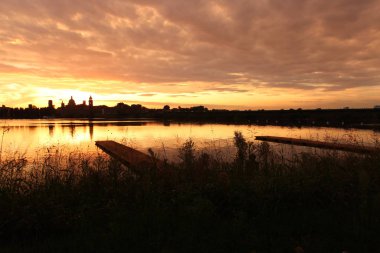 Mantua skyline at sunset 