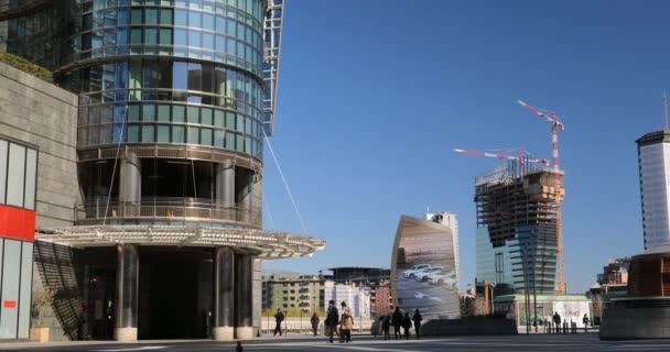 2020 Milano Italien Milano Gae Aulenti Torget Och Unicredit Bank — Stockvideo