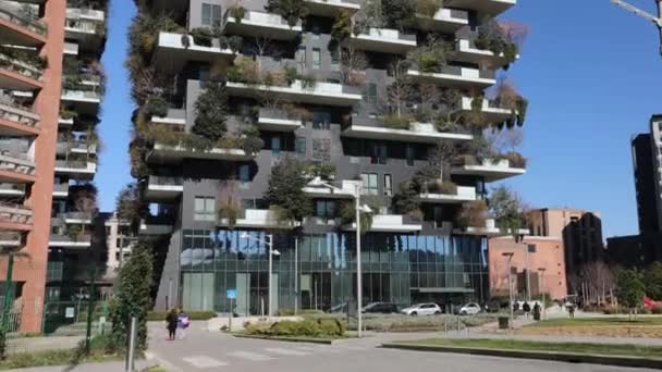 2020 Milano Italien Milanos Vertikala Skogshyperlapse Isola Distriktet — Stockvideo