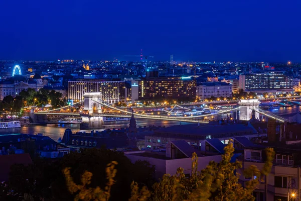 Budapest Ungarisch Oktober 2019 Panoramablick Auf Elisabeth Brücke Erzsbet Budapest — Stockfoto