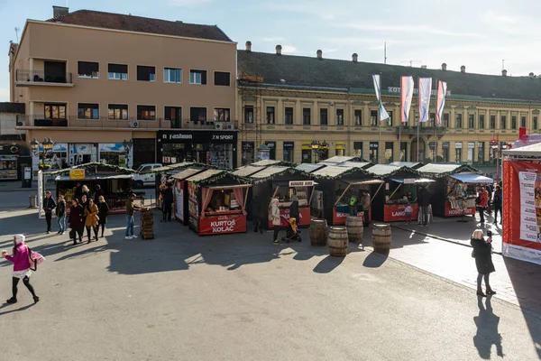 Novi Sad Serbia Listopada 2019 Festiwal Zimowy Novosadski Plac Wolności — Zdjęcie stockowe