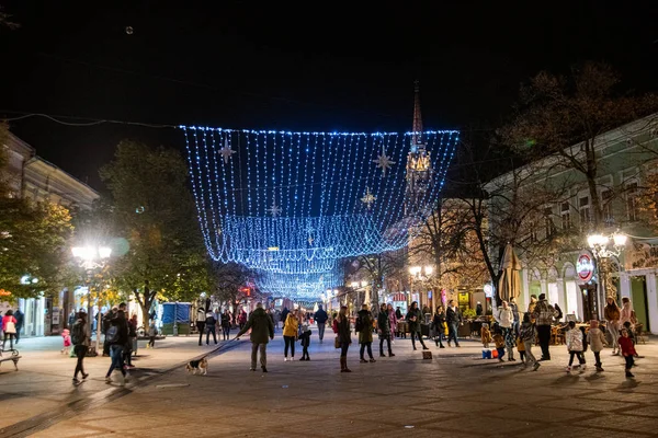 Novi Sad Serbia November 2019 Lighten Streets Novi Sad City — Stock Photo, Image