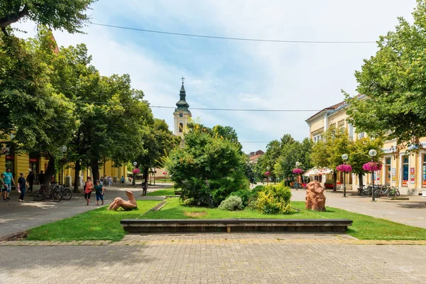 Kikind Serbien Juli 2019 Huvudstrandpromenaden Centrala Kikind Serbien Stora Torget — Stockfoto