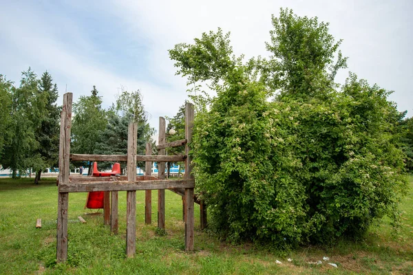 Children Park Abandoned Damaged Unhappy Childhood — Stock Photo, Image