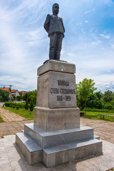 Loznica Sérvia Julho 2019 Monumento Stepa Stepanovic 1856 1929 Loznica — Fotografia de Stock