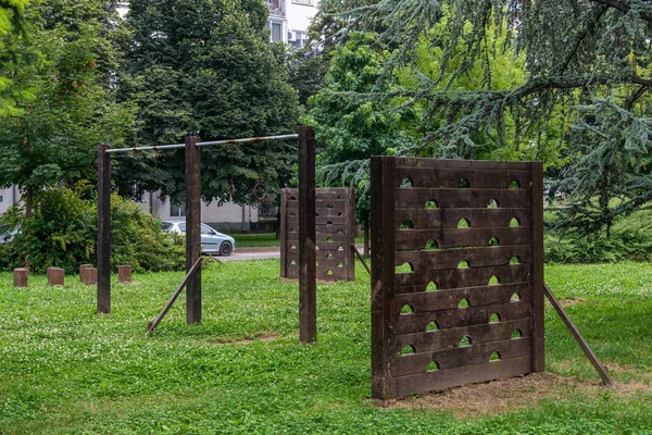 Loznica Sérvia Julho 2019 Elezniki Park Com Equipamento Ginástica Loznica — Fotografia de Stock