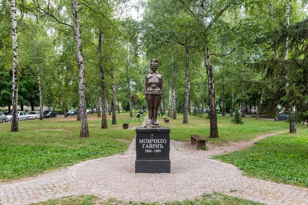 Loznica Serbia Luglio 2019 Monumento Momcilo Gavric Loznica Serbia Soldato — Foto Stock