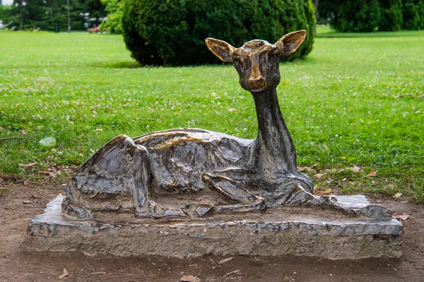 Banja Koviljaca Serbia July 2019 Deer Sculpture Medical Wellness Center — Stock Photo, Image