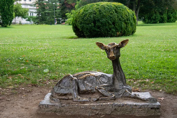 Banja Koviljaca Serbia July 2019 Deer Sculpture Medical Wellness Center — 스톡 사진