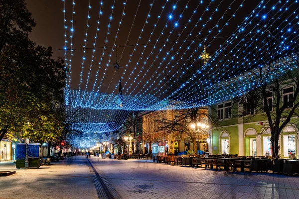 Novi Sad Serbia Dezember 2019 Novosadski Winterfest Zmaj Jovina Straße — Stockfoto