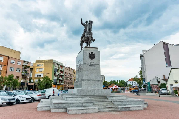 Novi Sad Serbia Agosto 2019 Monumento Del Petar Karadjordjevic Novi — Foto Stock