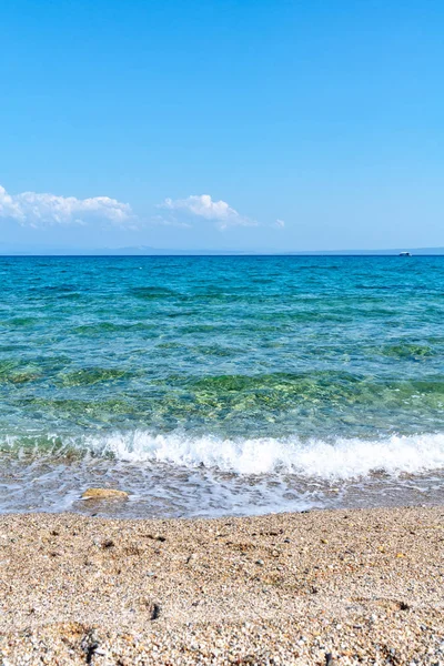 Mare Blu Spiaggia Selvaggia Sul Mar Egeo — Foto Stock