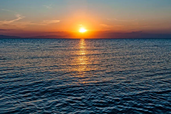 Hermosa Puesta Sol Mar — Foto de Stock