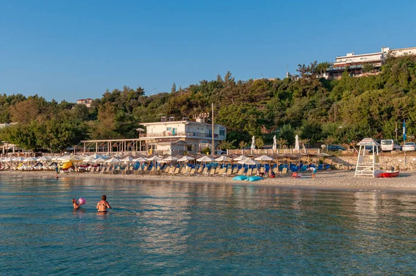 Kallithea Greece September 2019 Kalithea Beach Greek Most Beautiful Beach — ストック写真