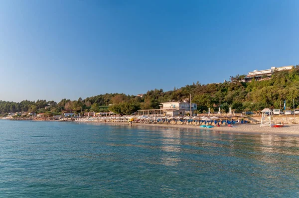 Kallithea Greece September 2019 Kalithea Beach Greek Most Beautiful Beach — 스톡 사진