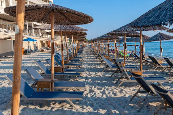 Kallithea Greece September 2019 Kalithea Beach Greek Most Beautiful Beach — Zdjęcie stockowe