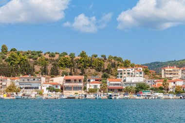 Nea Skioni, Yunanistan - 06 Eylül 2019: Nea Skioni, Kassandra, Chalkidiki, Orta Makedonya, Yunanistan