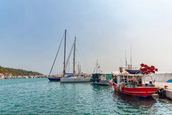 Nea Skioni Greece September 2019 Harbour Entrance Nea Skioni Kassandra — Stock Photo, Image