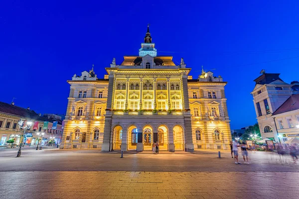 Novi Sad Serbien Juli 2019 Stadshus Novi Sad Natten — Stockfoto