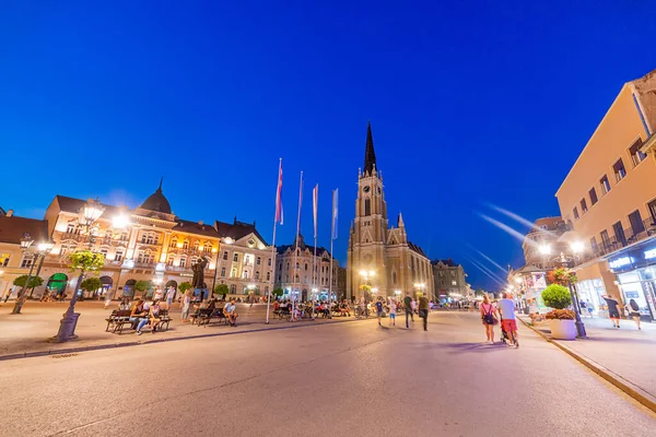 Novi Sad Serbien Juli 2019 Frihetstorget Serbiska Trg Slobode Det — Stockfoto