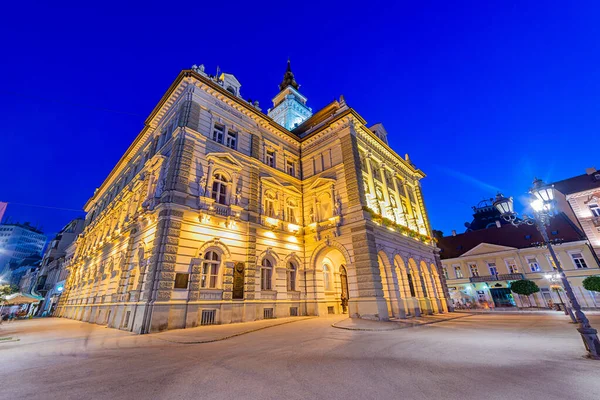 Novi Sad Srbsko Července 2019 Městský Dům Novém Sadu Noci — Stock fotografie