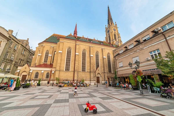 Újvidék Szerbia 2019 Július Katolikus Katedrális Mária Templom Katolicka Porta — Stock Fotó