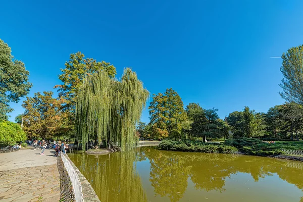 Novi Sad Servië Oktober 2019 Donaupark Servisch Dunavski Park Een — Stockfoto