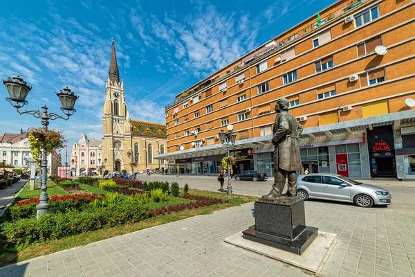 Újvidék Szerbia 2019 Szeptember Laza Kostic Emlékműve Újvidéken Szerbiában Tanurdzic — Stock Fotó