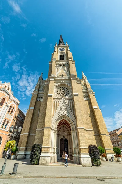 Novi Sad Serbia Septiembre 2019 Catedral Católica Virgen María Plaza — Foto de Stock