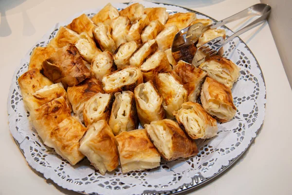 Traditioneller Serbischer Käsekuchen Gibanica — Stockfoto