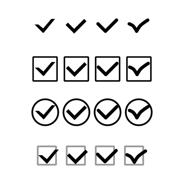 Conjunto de ícones de marca de seleção — Vetor de Stock
