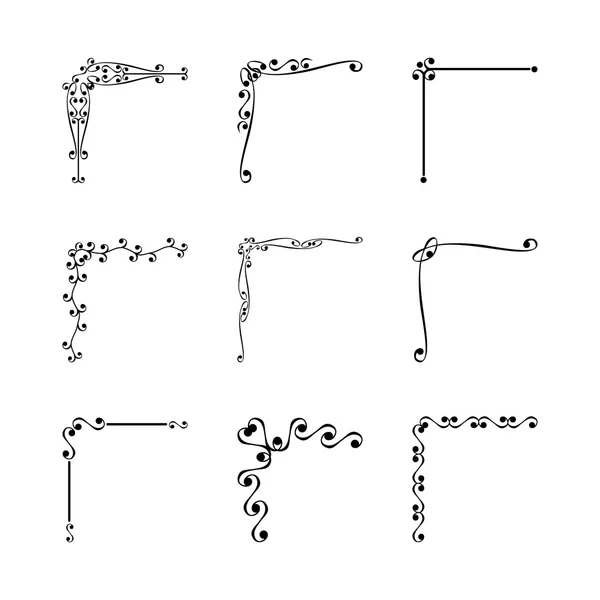 装饰的角落框架集 — 图库矢量图片