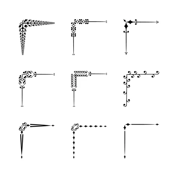 Ensemble de cadre d'angle décoratif — Image vectorielle