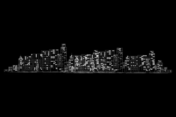 Stad bij nacht — Stockvector