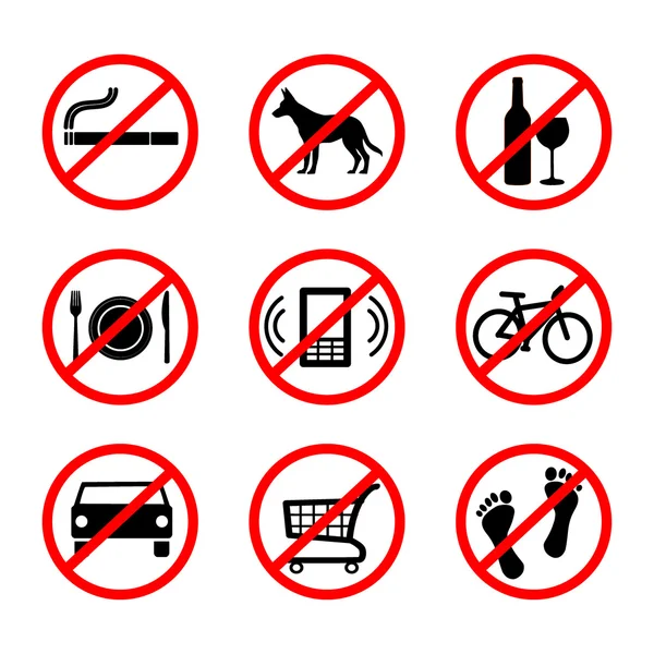 ない標識、禁止標識 — ストックベクタ
