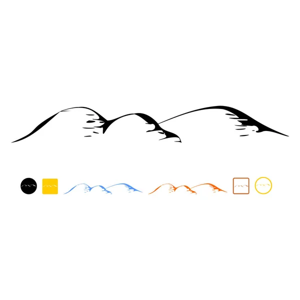 沙漠中平面样式的符号 — 图库矢量图片
