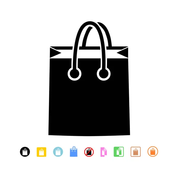 Shopping bag icon in flat style — Stock Vector