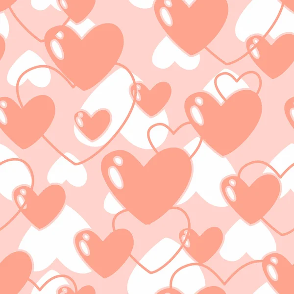 Seamless pattern with hearts of tender color and with. Vector illustration... — Stock vektor